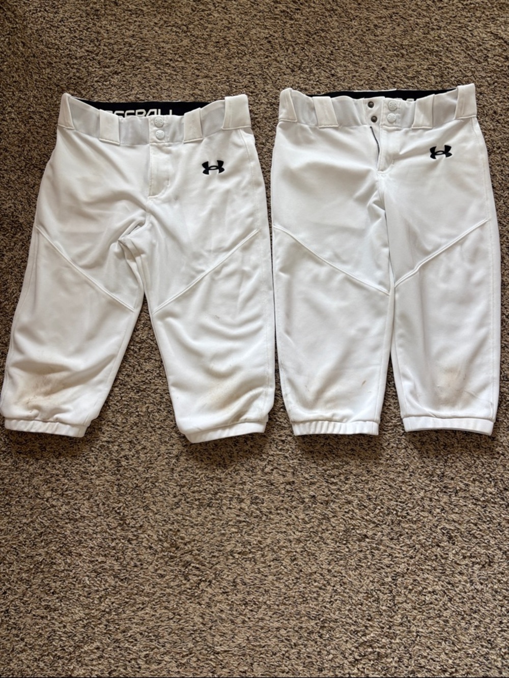 Under Armour White Kids' Baseball Pants - Pair